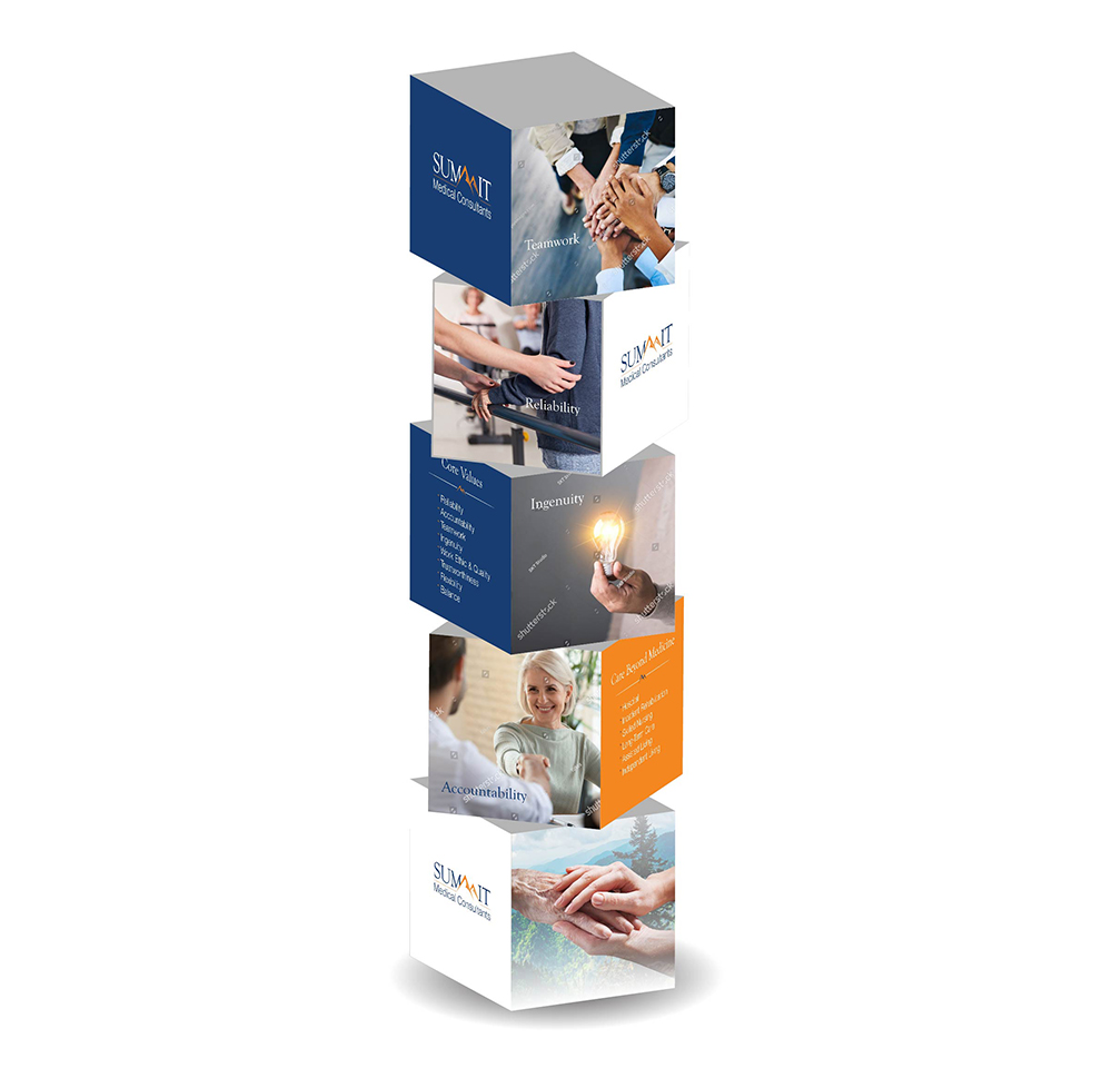 Summit Medical Consultants Stacked Cubes Display - Avatarix Graphic Design