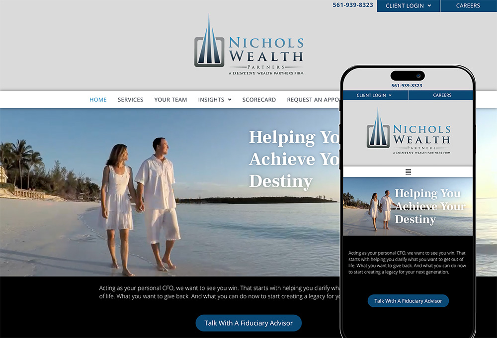 NWP-website-w-mobile Nichols Wealth Partners website design